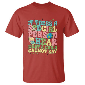 Embrace Autism T Shirt It Takes A Special Person To Hear What A Child Cannot Say TS01 Red Printyourwear