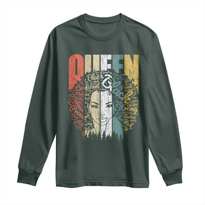 Black History Education Long Sleeve Shirt For Women Educated Strong Black Queen TS01 Dark Forest Green Print Your Wear