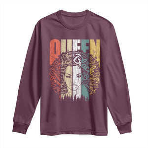 Black History Education Long Sleeve Shirt For Women Educated Strong Black Queen TS01 Maroon Print Your Wear