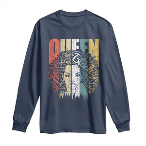 Black History Education Long Sleeve Shirt For Women Educated Strong Black Queen TS01 Navy Print Your Wear