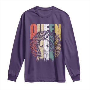 Black History Education Long Sleeve Shirt For Women Educated Strong Black Queen TS01 Purple Print Your Wear