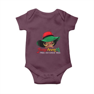 Juneteenth 1865 Baby Onesie Celebrating Black Freedom Day TS01 Maroon Print Your Wear