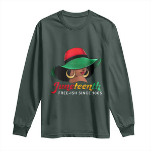 Juneteenth 1865 Long Sleeve Shirt Celebrating Black Freedom Day TS01 Dark Forest Green Print Your Wear