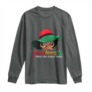 Juneteenth 1865 Long Sleeve Shirt Celebrating Black Freedom Day TS01 Dark Heather Print Your Wear