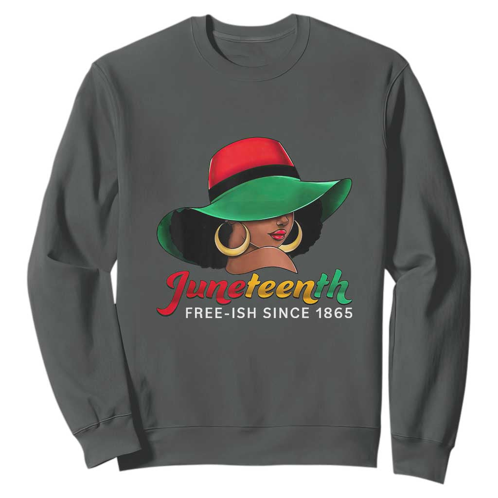 Juneteenth for Women Sweatshirt Celebrating Black Freedom Day 1865 TS01 Dark Heather Printyourwear