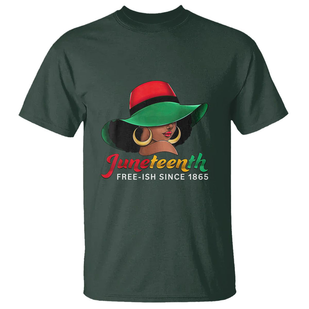 Juneteenth for Women T Shirt Celebrating Black Freedom Day 1865 TS01 Dark Forest Green Printyourwear