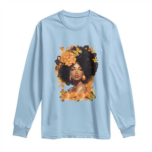 Black Women Unapologetically Dope Juneteenth Black History Long Sleeve Shirt TS01 Light Blue Print Your Wear