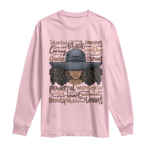 African Black History Long Sleeve Shirt African American Ladies Juneteenth TS01 Light Pink Print Your Wear