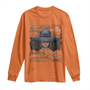 African Black History Long Sleeve Shirt African American Ladies Juneteenth TS01 Orange Print Your Wear