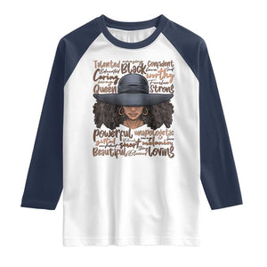 African Black History Raglan Shirt African American Ladies Juneteenth TS01 White Navy Print Your Wear