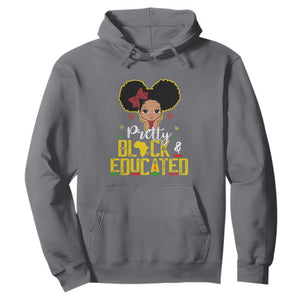 Pretty Black and Educated I Am The Strong Afro Queen Hoodie TS01 Charcoal Printyourwear