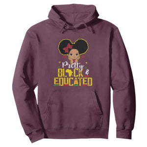 Pretty Black and Educated I Am The Strong Afro Queen Hoodie TS01 Maroon Printyourwear