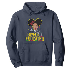 Pretty Black and Educated I Am The Strong Afro Queen Hoodie TS01 Navy Printyourwear