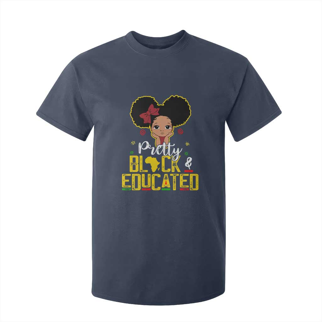 Pretty Black and Educated T Shirt For Kid I Am The Strong Afro Queen TS01 Navy Print Your Wear