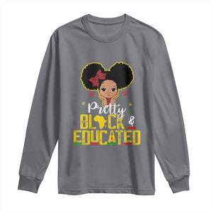 Pretty Black and Educated Long Sleeve Shirt I Am The Strong Afro Queen TS01 Charcoal Print Your Wear