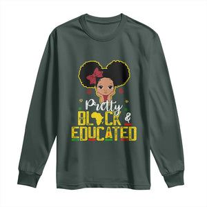 Pretty Black and Educated Long Sleeve Shirt I Am The Strong Afro Queen TS01 Dark Forest Green Print Your Wear