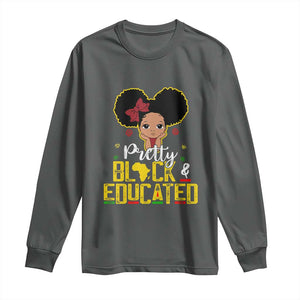 Pretty Black and Educated Long Sleeve Shirt I Am The Strong Afro Queen TS01 Dark Heather Print Your Wear