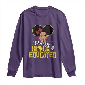 Pretty Black and Educated Long Sleeve Shirt I Am The Strong Afro Queen TS01 Purple Print Your Wear