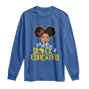 Pretty Black and Educated Long Sleeve Shirt I Am The Strong Afro Queen TS01 Royal Blue Print Your Wear