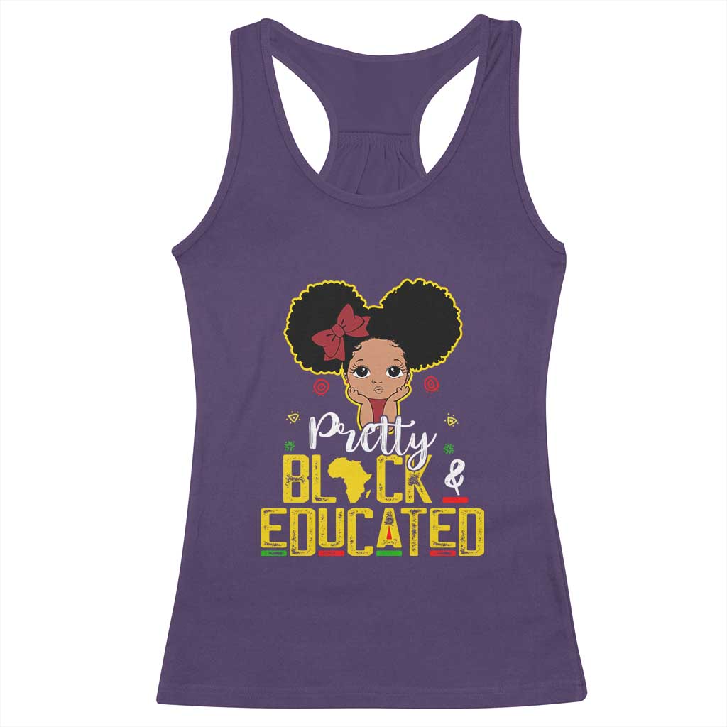 Pretty Black and Educated Racerback Tank Top I Am The Strong Afro Queen TS01 Purple Print Your Wear