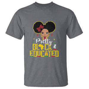 Pretty Black and Educated I Am The Strong Afro Queen T Shirt TS01 Charcoal Printyourwear