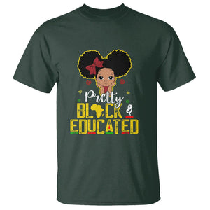 Pretty Black and Educated I Am The Strong Afro Queen T Shirt TS01 Dark Forest Green Printyourwear