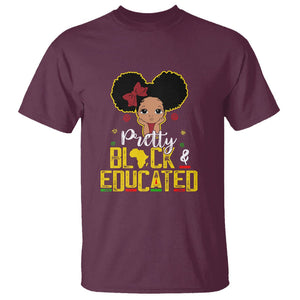 Pretty Black and Educated I Am The Strong Afro Queen T Shirt TS01 Maroon Printyourwear