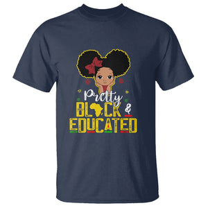 Pretty Black and Educated I Am The Strong Afro Queen T Shirt TS01 Navy Printyourwear