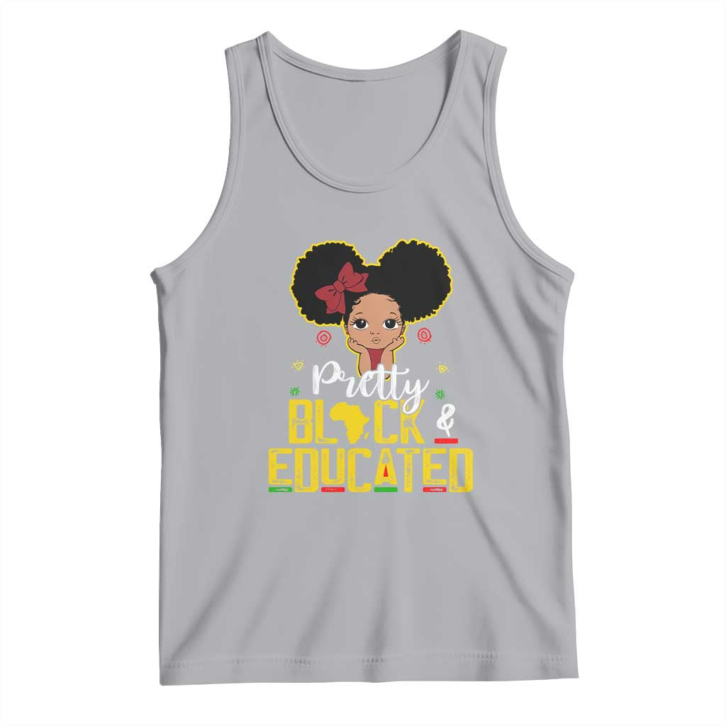 Pretty Black and Educated Tank Top I Am The Strong Afro Queen TS01 Athletic Heather Print Your Wear