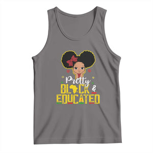 Pretty Black and Educated Tank Top I Am The Strong Afro Queen TS01 Deep Heather Print Your Wear