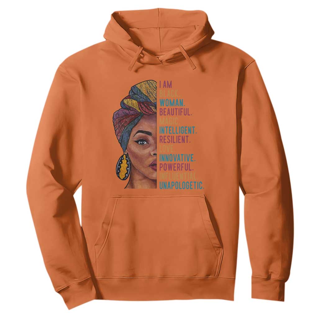 Afro Woman Hoodie Beautiful Magic TS01 Orange Printyourwear