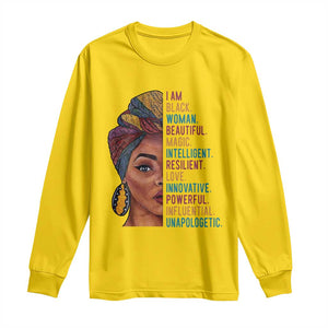 Black Woman Long Sleeve Shirt Beautiful Magic Intelligent Resilient Love African American Pride TS01 Daisy Print Your Wear