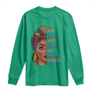 Black Woman Long Sleeve Shirt Beautiful Magic Intelligent Resilient Love African American Pride TS01 Irish Green Print Your Wear