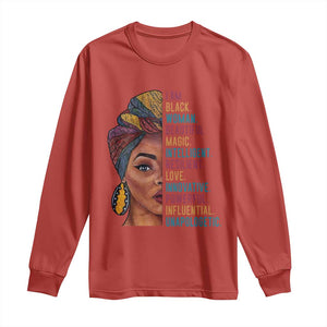 Black Woman Long Sleeve Shirt Beautiful Magic Intelligent Resilient Love African American Pride TS01 Red Print Your Wear