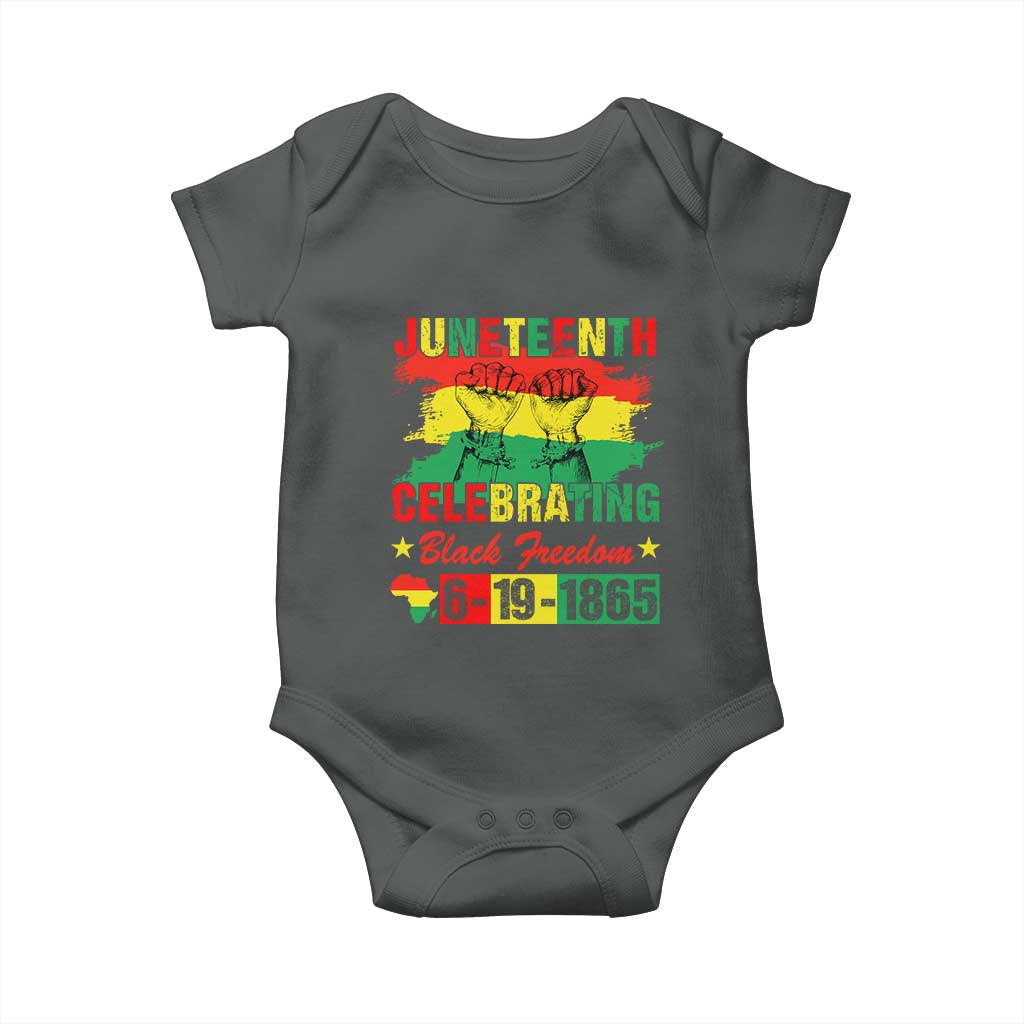 Juneteenth 1865 Baby Onesie Celebrating Black Freedom June 19th African American TS01 Dark Heather Print Your Wear