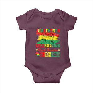 Juneteenth 1865 Baby Onesie Celebrating Black Freedom June 19th African American TS01 Maroon Print Your Wear