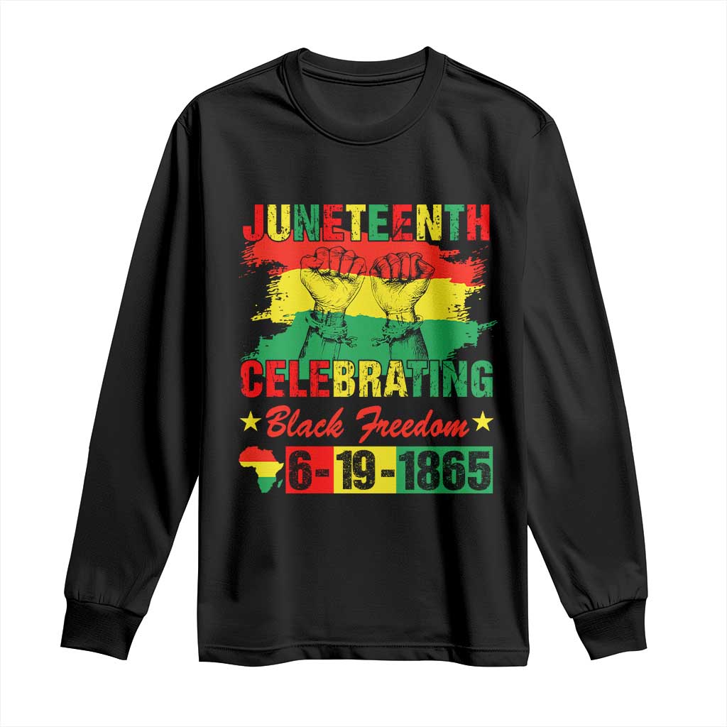 Juneteenth 1865 Long Sleeve Shirt Celebrating Black Freedom June 19th African American TS01 Black Print Your Wear