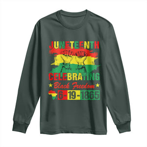 Juneteenth 1865 Long Sleeve Shirt Celebrating Black Freedom June 19th African American TS01 Dark Forest Green Print Your Wear