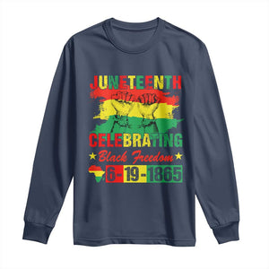 Juneteenth 1865 Long Sleeve Shirt Celebrating Black Freedom June 19th African American TS01 Navy Print Your Wear