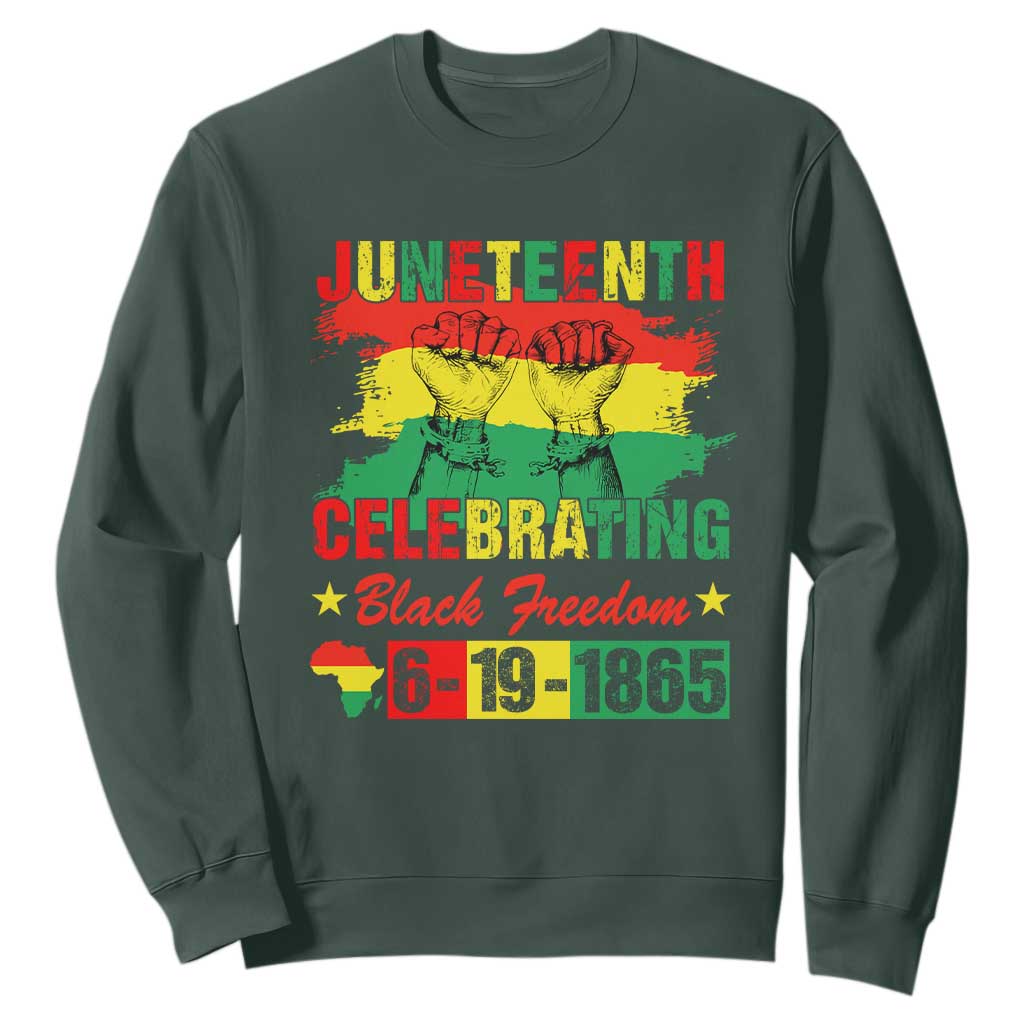 Juneteenth Celebrating Black Freedom 1865 African American Sweatshirt TS01 Dark Forest Green Printyourwear