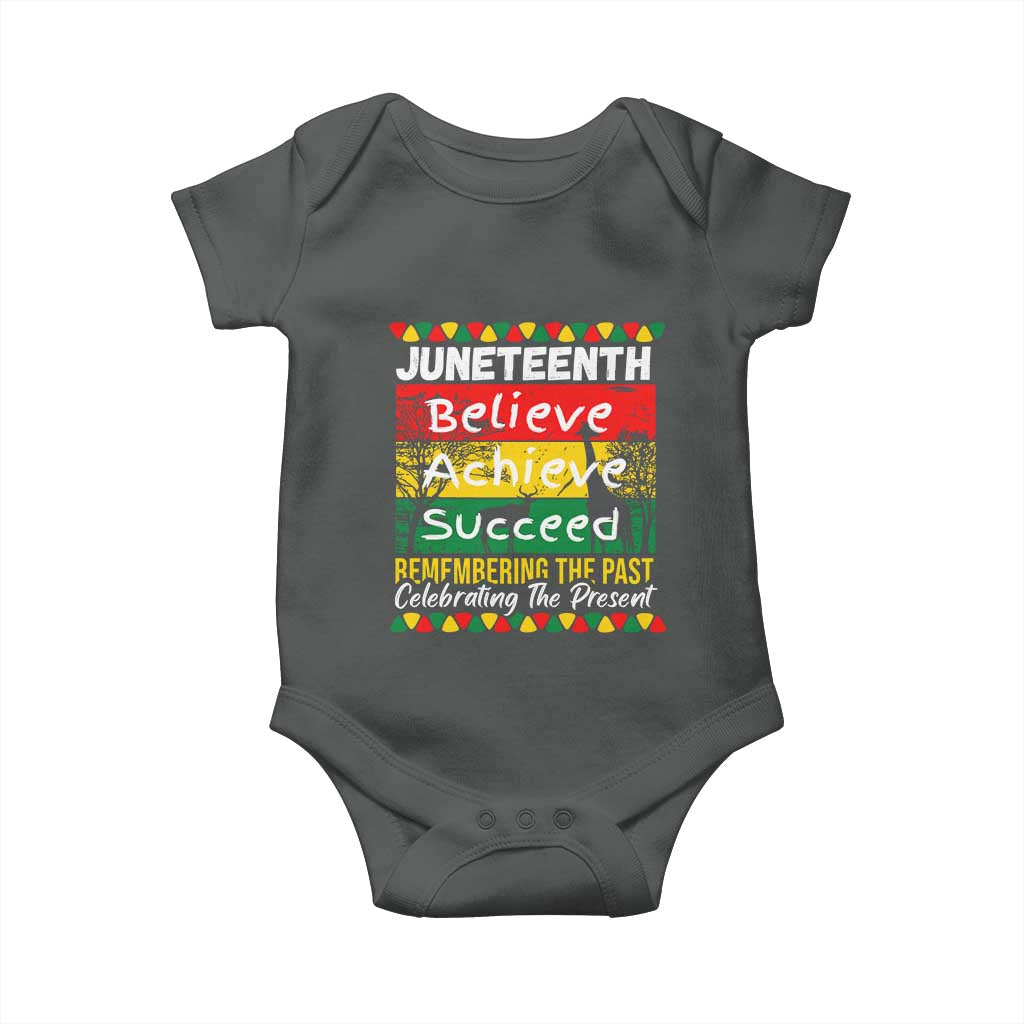 Juneteenth Is My Independence Day Baby Onesie Black Pride Melanin TS01 Dark Heather Print Your Wear