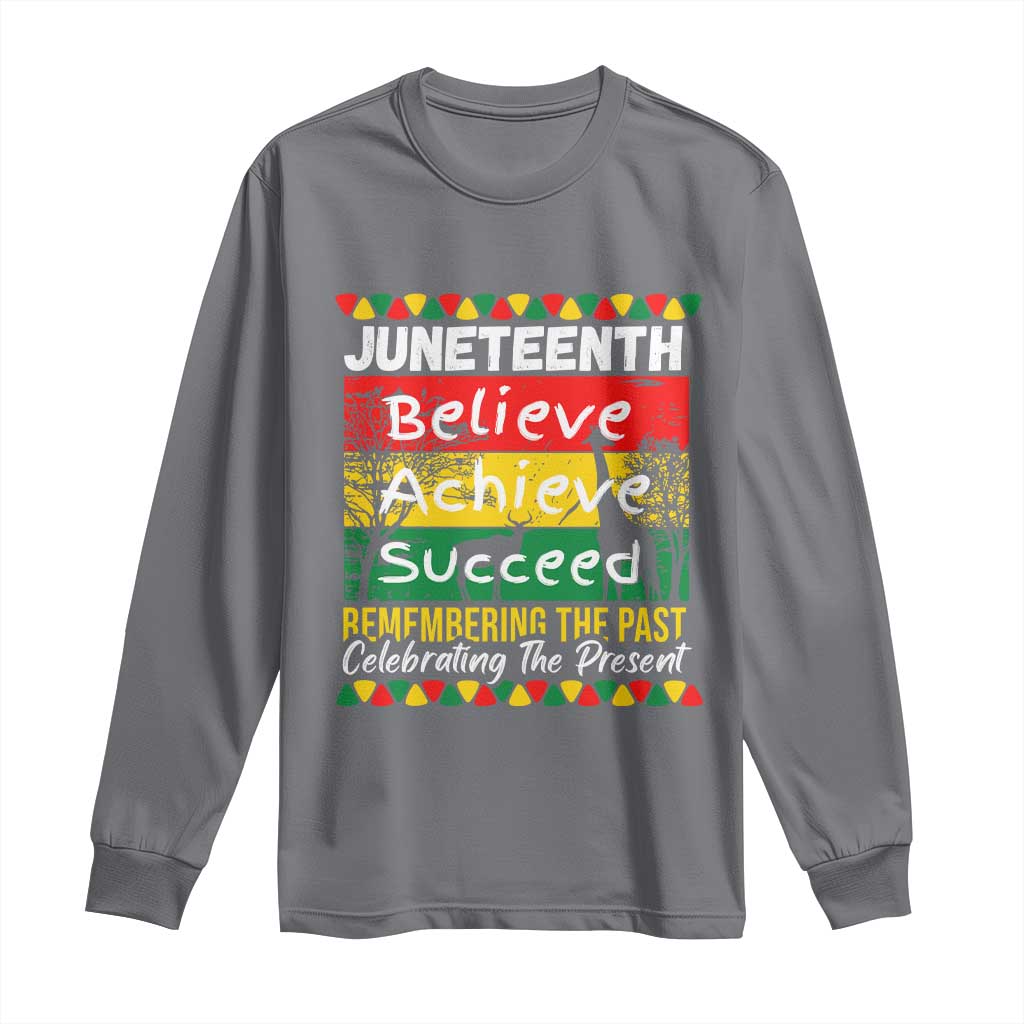 Juneteenth Is My Independence Day Long Sleeve Shirt Black Pride Melanin TS01 Charcoal Print Your Wear