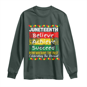 Juneteenth Is My Independence Day Long Sleeve Shirt Black Pride Melanin TS01 Dark Forest Green Print Your Wear