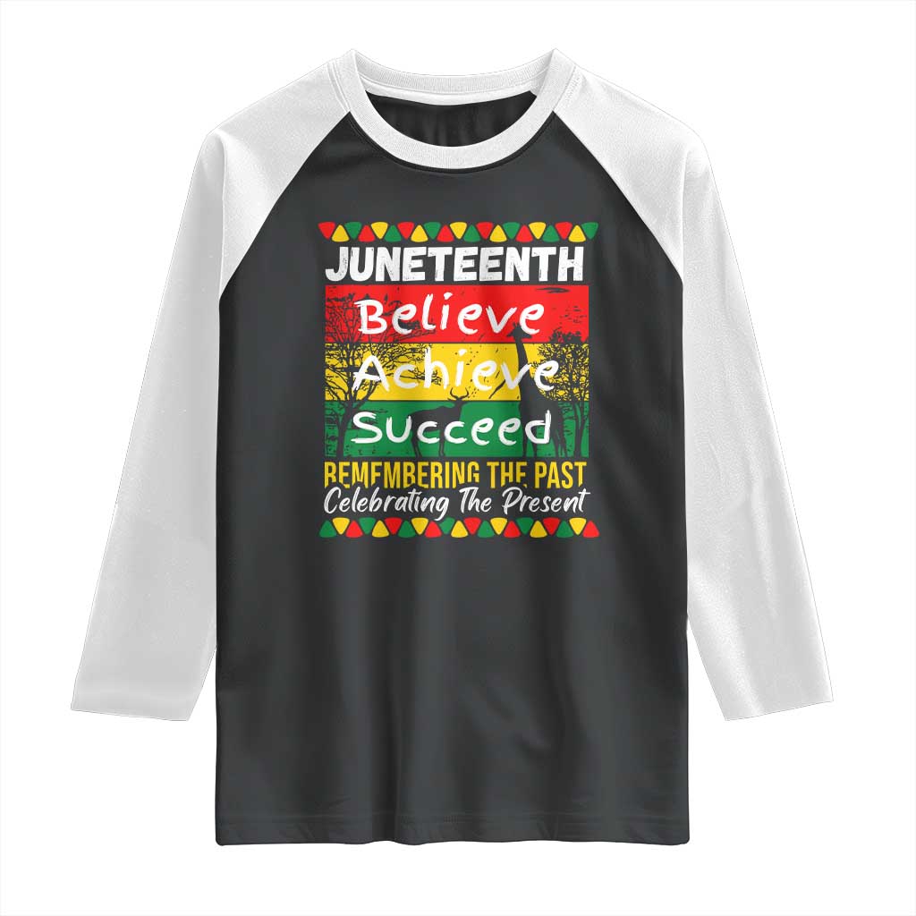 Juneteenth Is My Independence Day Raglan Shirt Black Pride Melanin TS01 Black White Print Your Wear