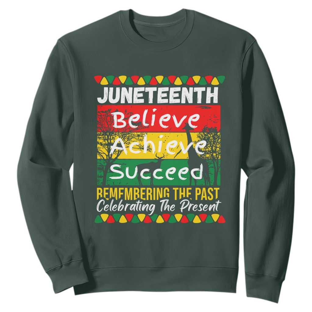 Juneteenth Is My Independence Day Black Pride Melanin Sweatshirt TS01 Dark Forest Green Printyourwear