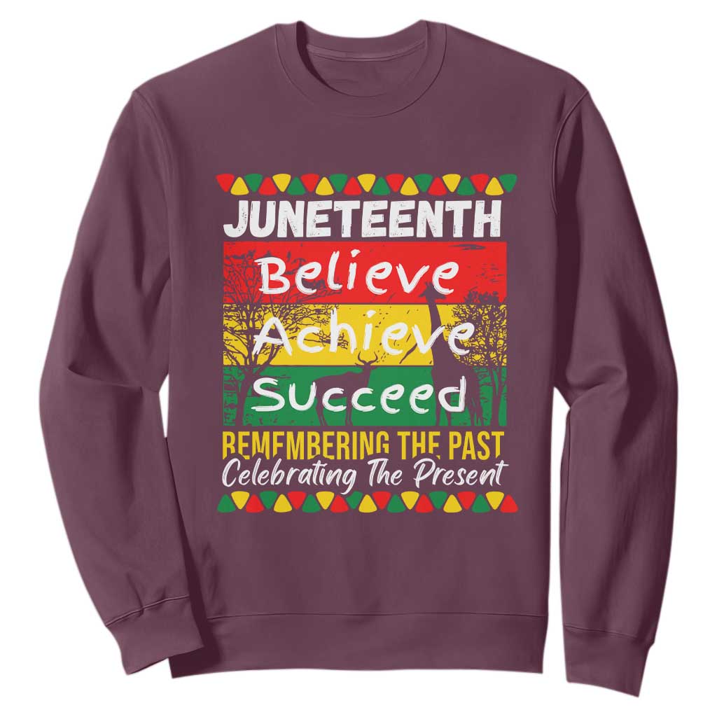 Juneteenth Is My Independence Day Black Pride Melanin Sweatshirt TS01 Maroon Printyourwear