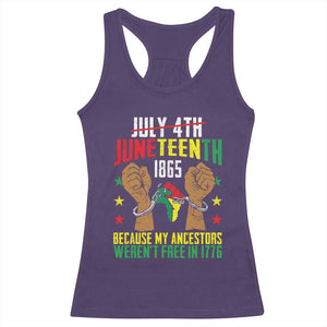 Juneteenth 1865 Racerback Tank Top My Ancestors Weren't Free In 1776 TS01 Purple Print Your Wear