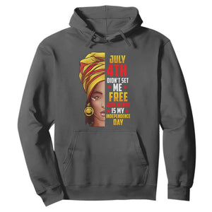 July 4th Juneteenth Hoodie For Women Juneteenth Is My Independence Day TS01 Dark Heather Printyourwear