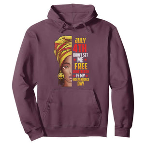 July 4th Juneteenth Hoodie For Women Juneteenth Is My Independence Day TS01 Maroon Printyourwear