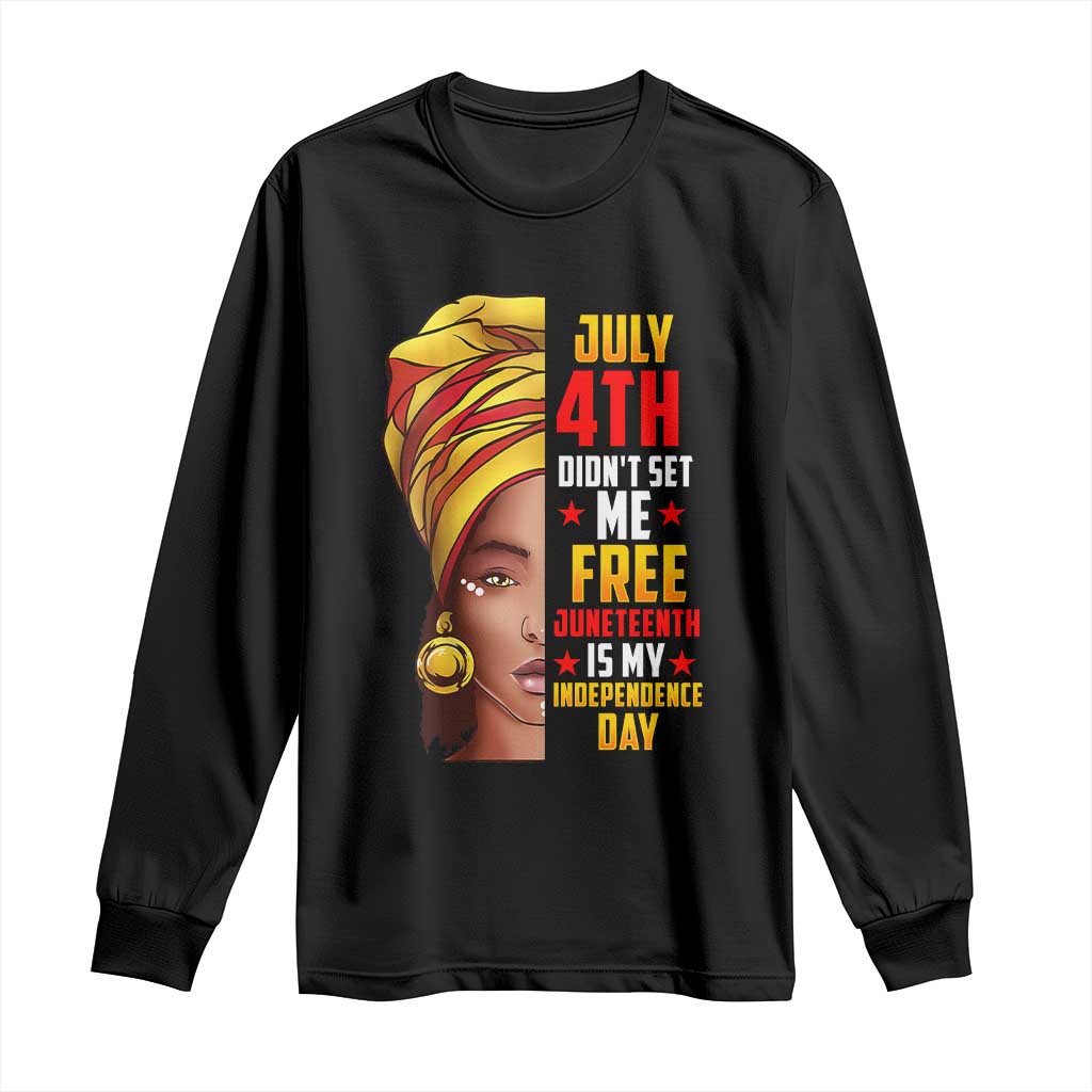 Juneteenth 1866 Long Sleeve Shirt Juneteenth Is My Independence Day for Women TS01 Black Print Your Wear